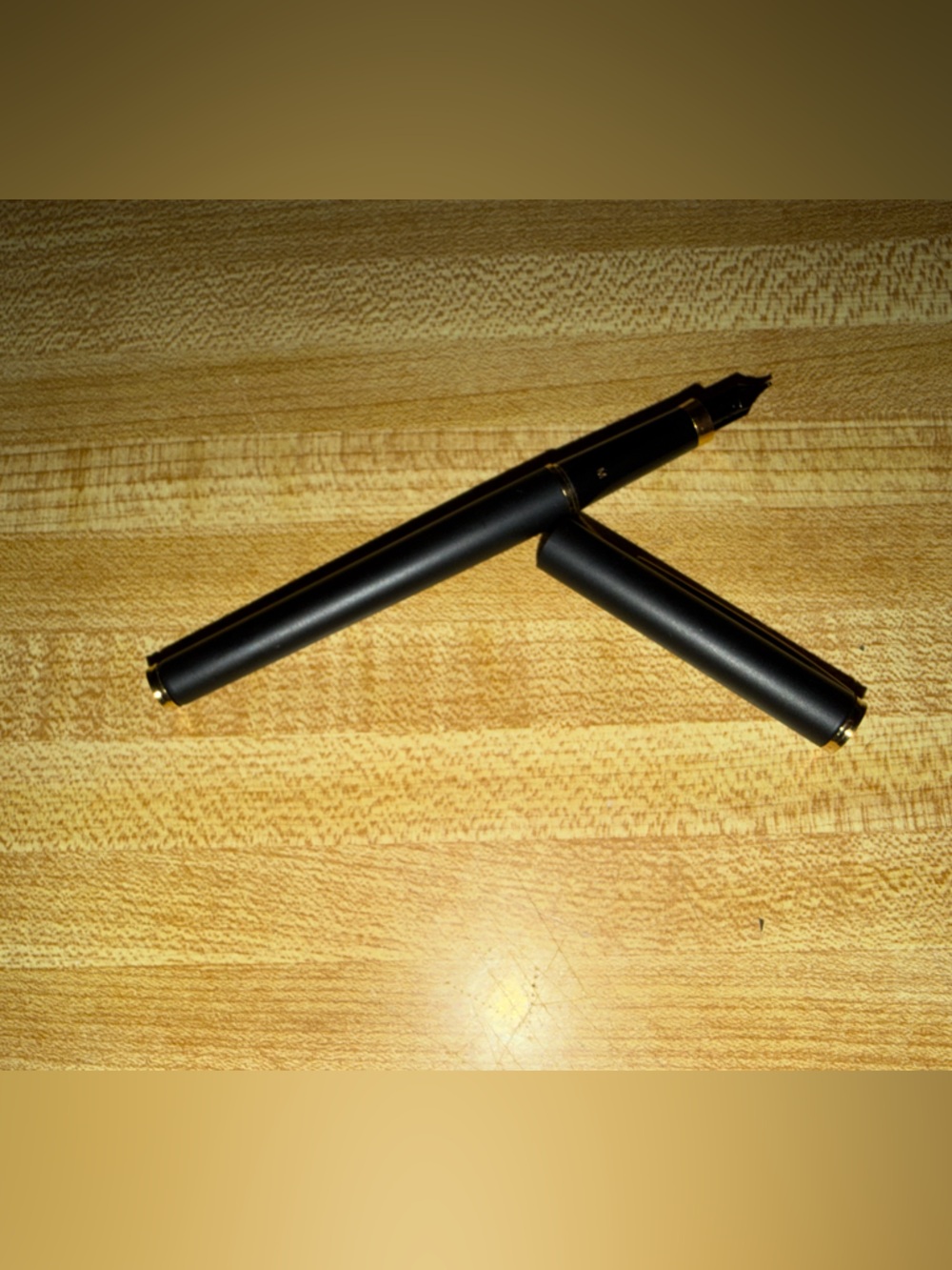 Vintage Sheaffer Black Fountain Pen with Gold Accents No Ink for parts